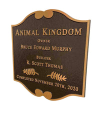 Animal Kingdom Dedication Plaque