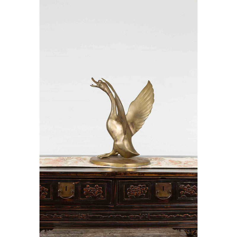 Vintage Swan Tabletop Statue-Custom Bronze Statues & Fountains for Sale-Randolph Rose Collection