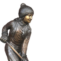 Faceoff Ice Hockey Girl-Custom Bronze Statues & Fountains for Sale-Randolph Rose Collection