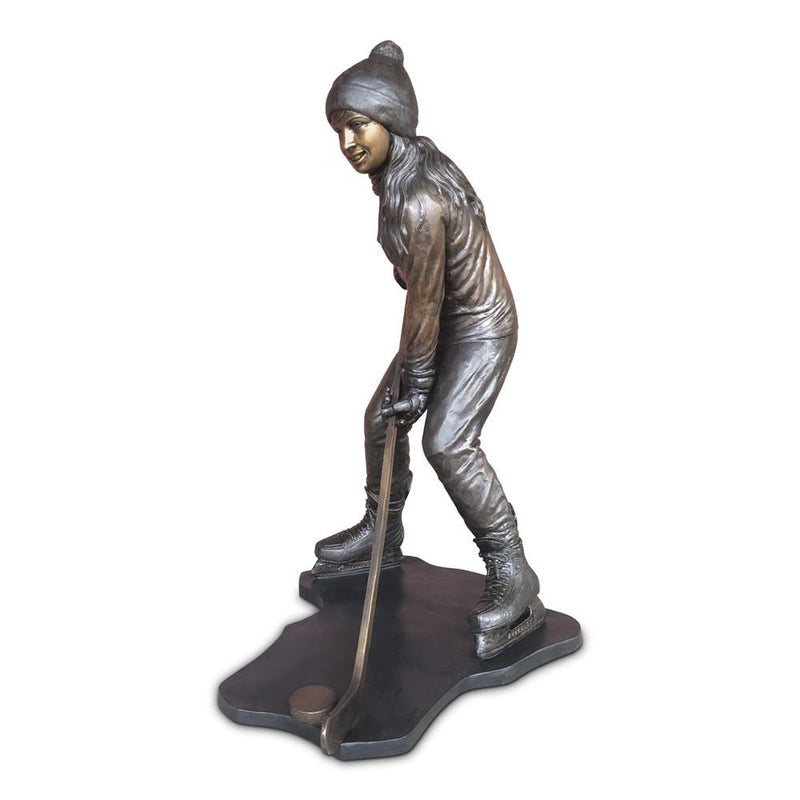 Faceoff Ice Hockey Girl-Custom Bronze Statues & Fountains for Sale-Randolph Rose Collection