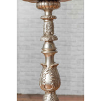 Contemporary Baroque Style Silver Plated Bronze Candlestick with Cherub Figures-Custom Bronze Statues & Fountains for Sale-Randolph Rose Collection