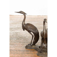Triple Heron Coffee Table Base-Custom Bronze Statues & Fountains for Sale-Randolph Rose Collection