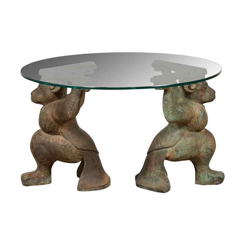 Bronze Monkey Coffee Table Base Statue | Randolph Rose Collection