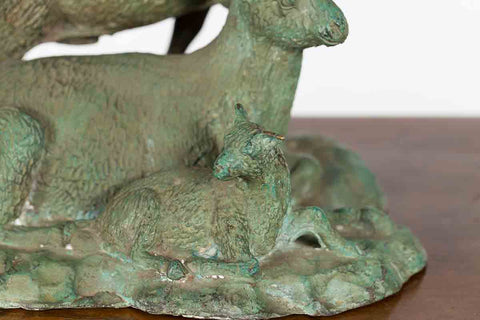 Bronze Tabletop Goat Sculpture