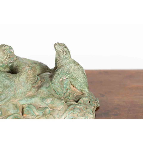 Bronze Sea Lion with Verde Patina