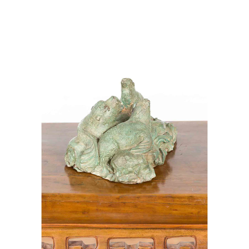 Bronze Sea Lion with Verde Patina-Custom Bronze Statues & Fountains for Sale-Randolph Rose Collection