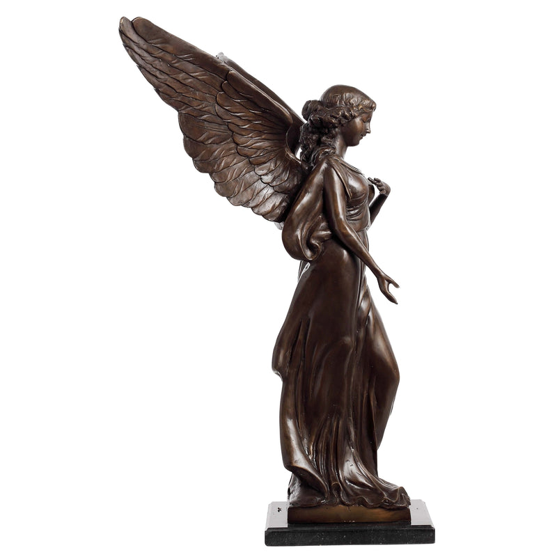 Bronze Angel Garden Statue on Marble Base | Randolph Rose Collection