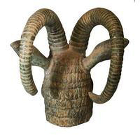 Vintage Style Bronze Rams Head