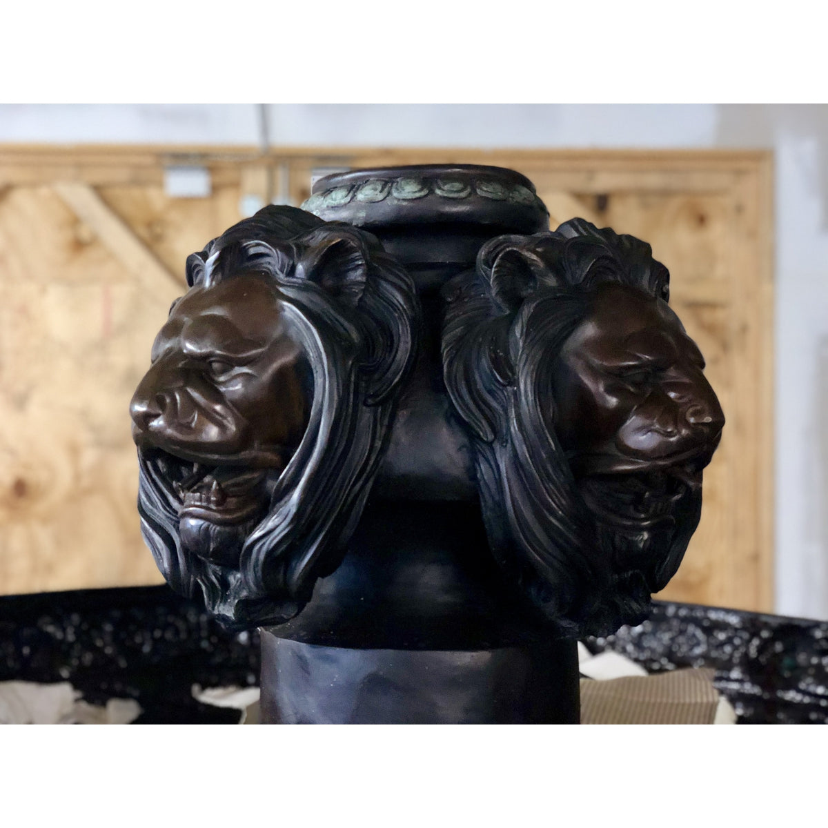 Classical Bronze Fountain with Lion Heads | Randolph Rose Collection