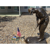 Winning Putt - Lifesize Bronze Golf Statue Man Putting Golfball