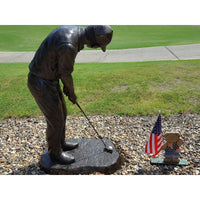 Winning Putt - Lifesize Bronze Golf Statue Man Putting Golfball
