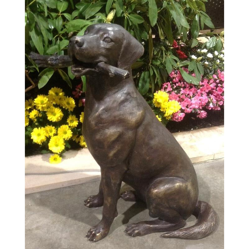 Bronze Dog Sculpture of Labrador Retriever (Lab)