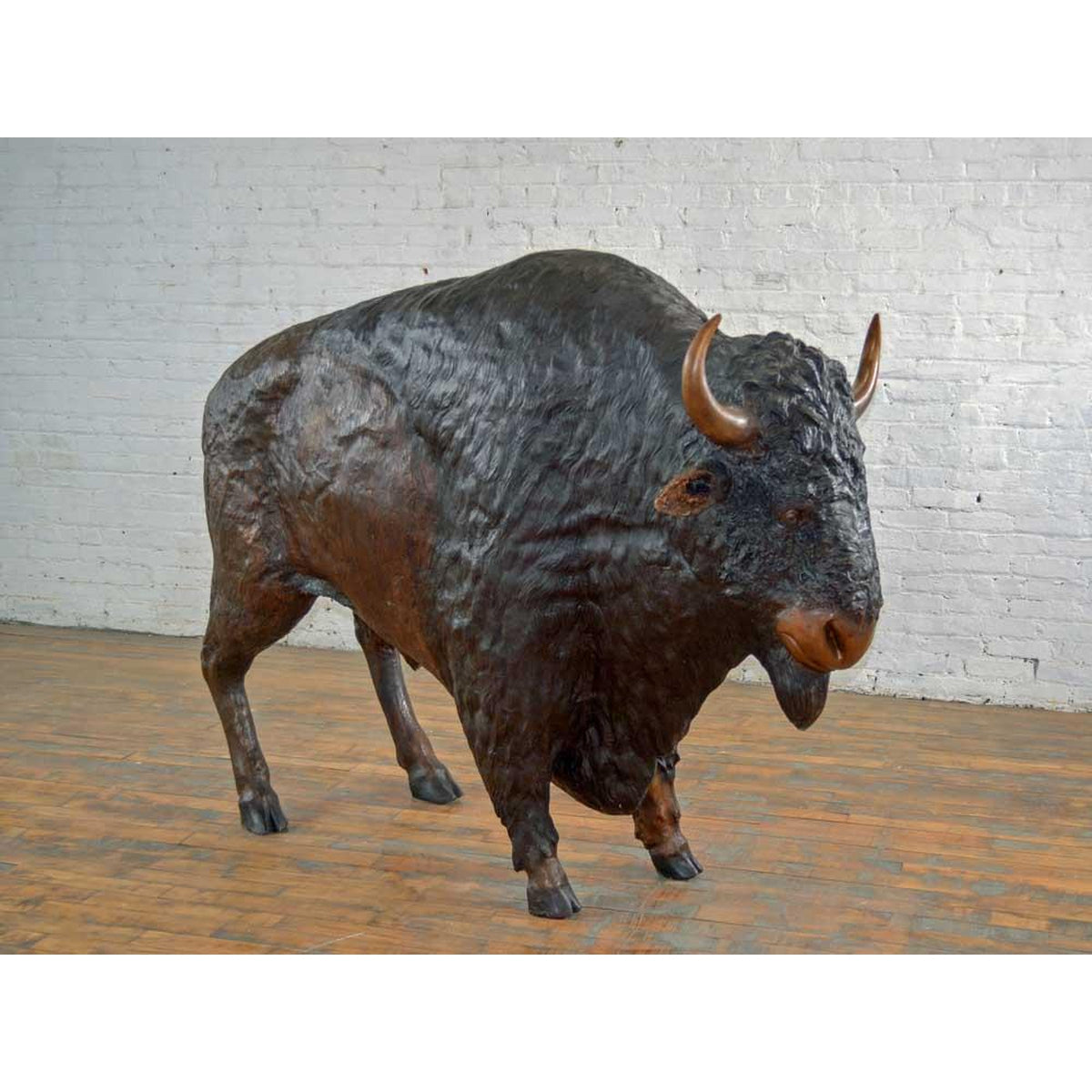 thumbnail image 2 of BestGiftEver Rustic Resin Bison Statue – Bronze Finish Buffalo Figurine For Home, Office, Or Lodge Decor 2 of 6