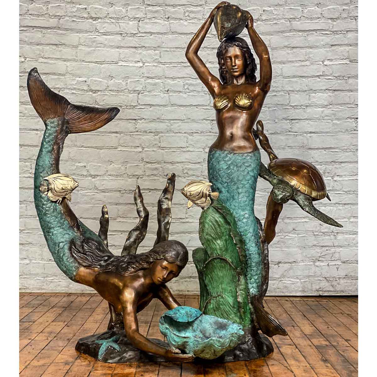Mermaids Collecting Seashells Garden Fountain Statue | Randolph