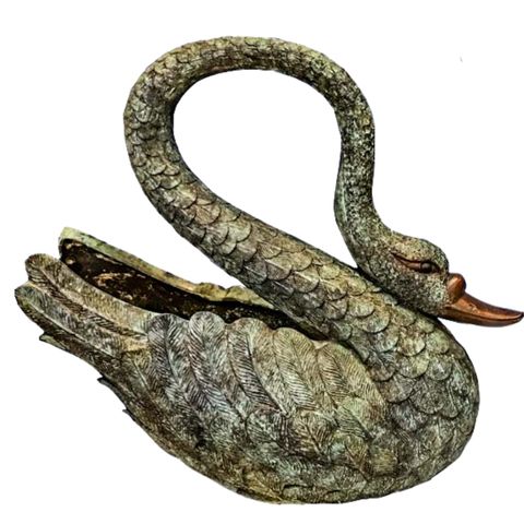 Pair of Bronze Swans Park Statues | Randolph Rose Collection