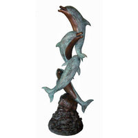 Four Dolphins on Rock Bronze Fountain