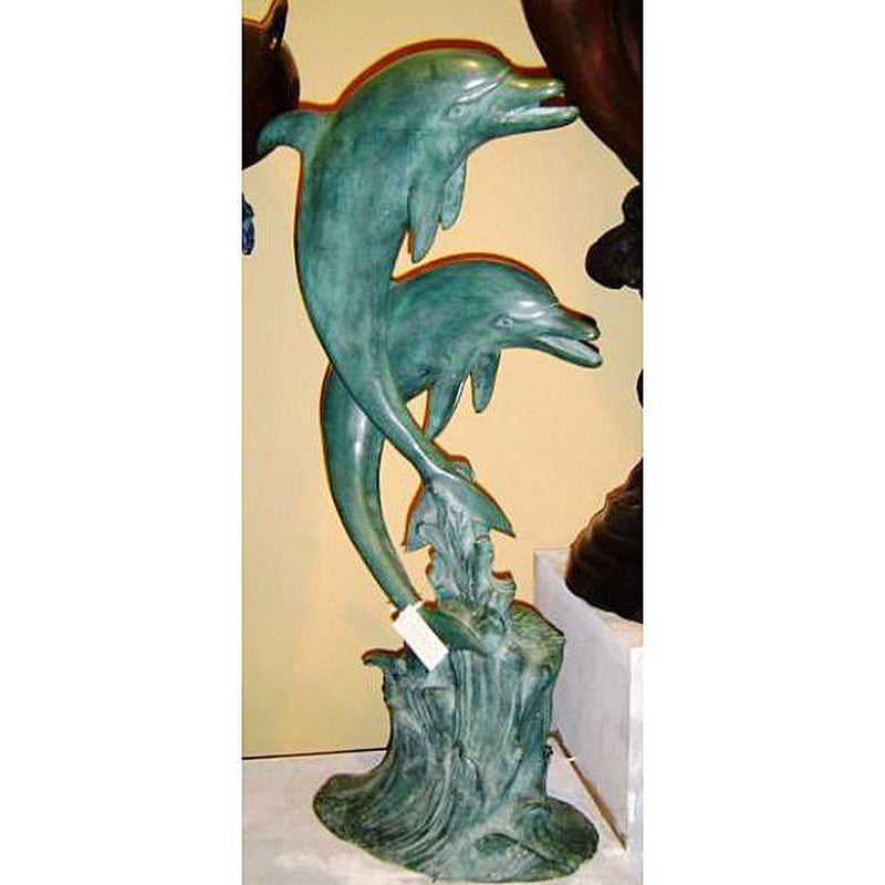 Double Dolphin on Wave-Custom Bronze Statues & Fountains for Sale-Randolph Rose Collection