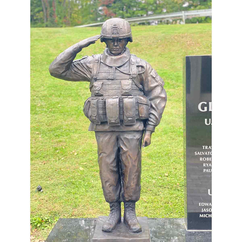 Soldier Saluting-Custom Bronze Statues & Fountains for Sale-Randolph Rose Collection