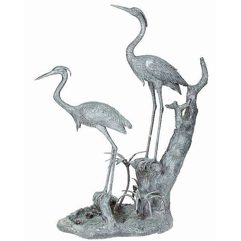Bronze Cranes/Herons on Island Fountain