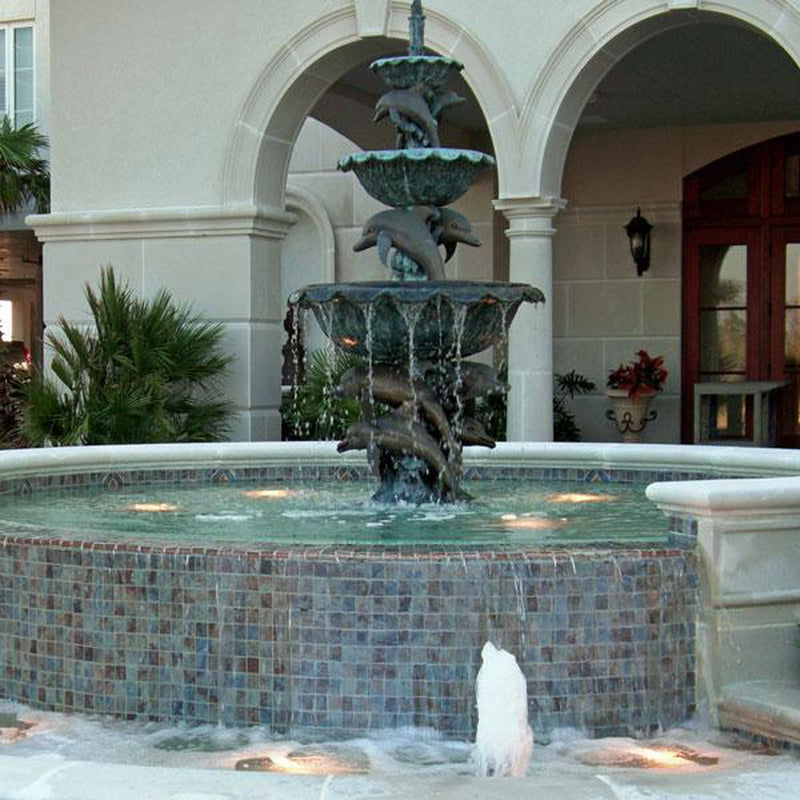 Dolphin Family Fountain - Serene Solid Brass Fountain