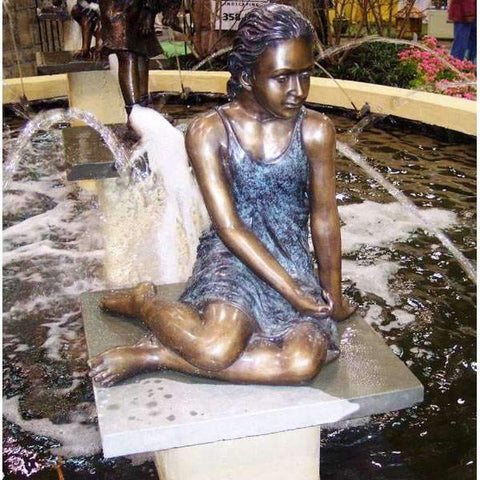 Reflection Bronze Girl Statue