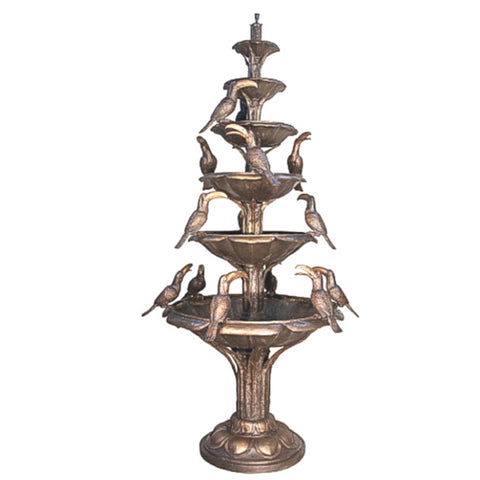 Six Tier Bronze Fountain With Toucan Birds Randolph Rose Collection six-tier-bronze-fountain-with-toucan-birds-randolph-rose-collection
