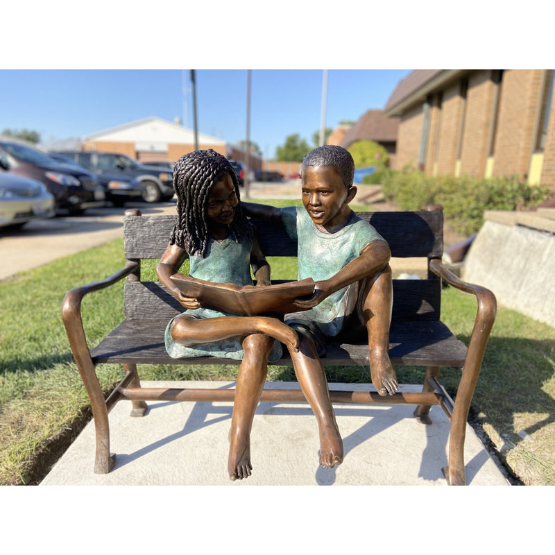 African American Bronze Children Statues