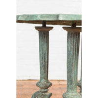 Verdigris Table Base Contemporary Verdigris Bronze Round Garden Table Statue | Randolph Rose ...
